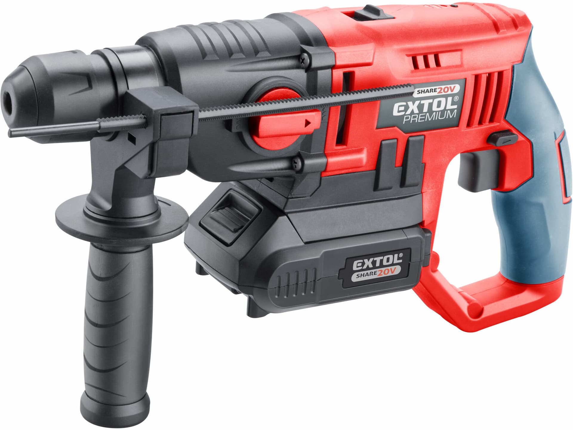 Kladivo vŕtacie aku Share20V, 1x 2Ah, SDS-plus, 1,2J