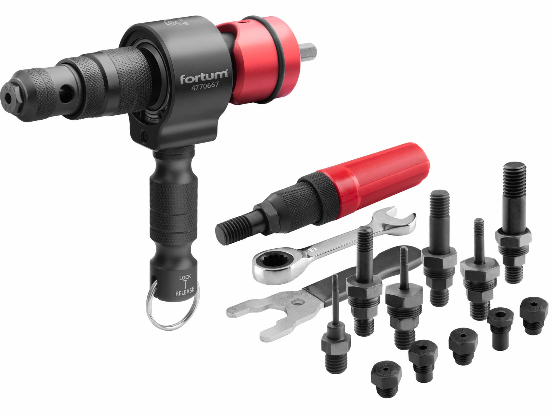 Nadstavec na nitovanie 2v1, nity 2,4-6,4mm, matice M3-M12
