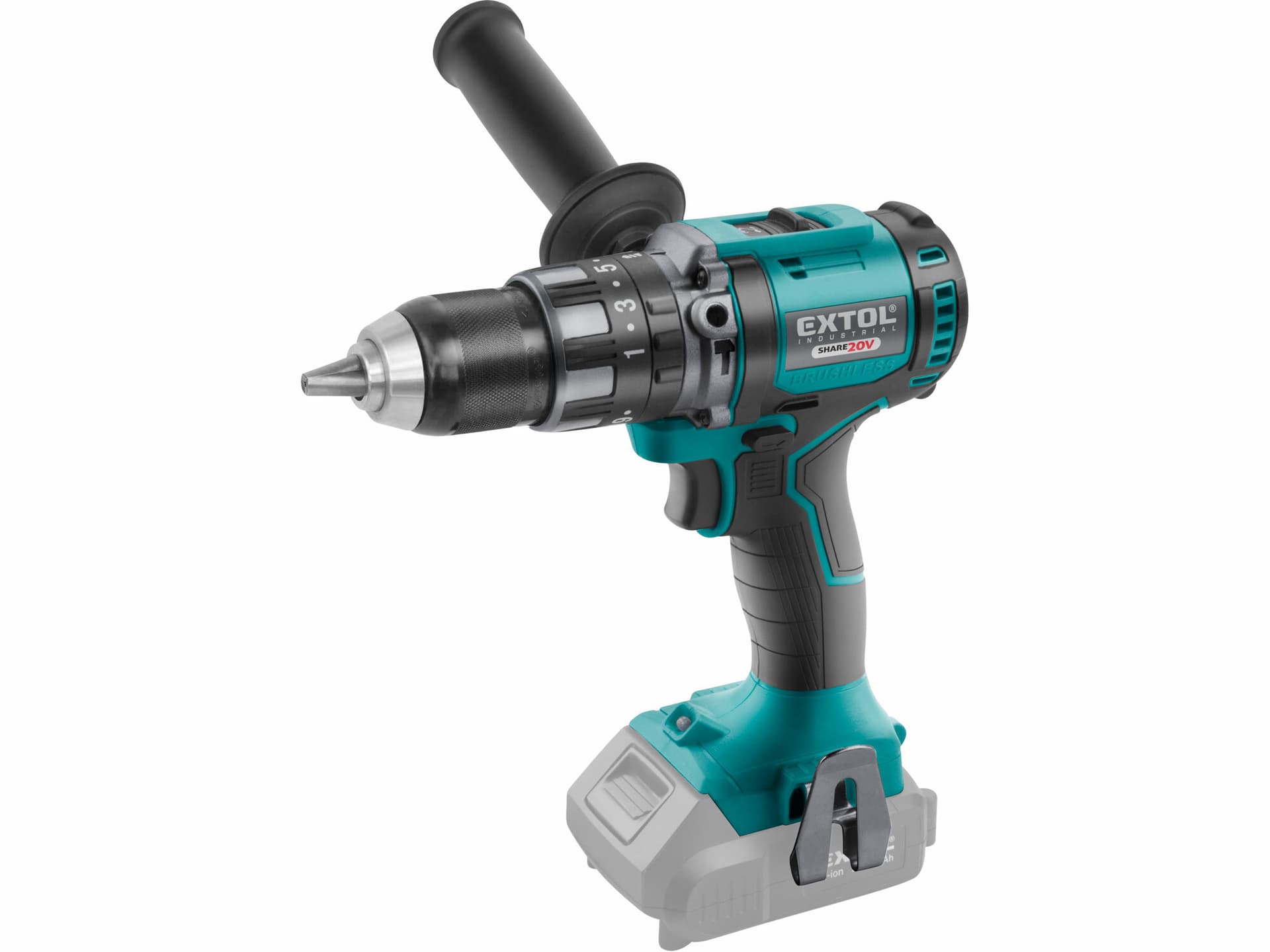 Vŕtačka s príklepom aku Share20V, bez aku, 80Nm, bezuhlíkový motor, kufor