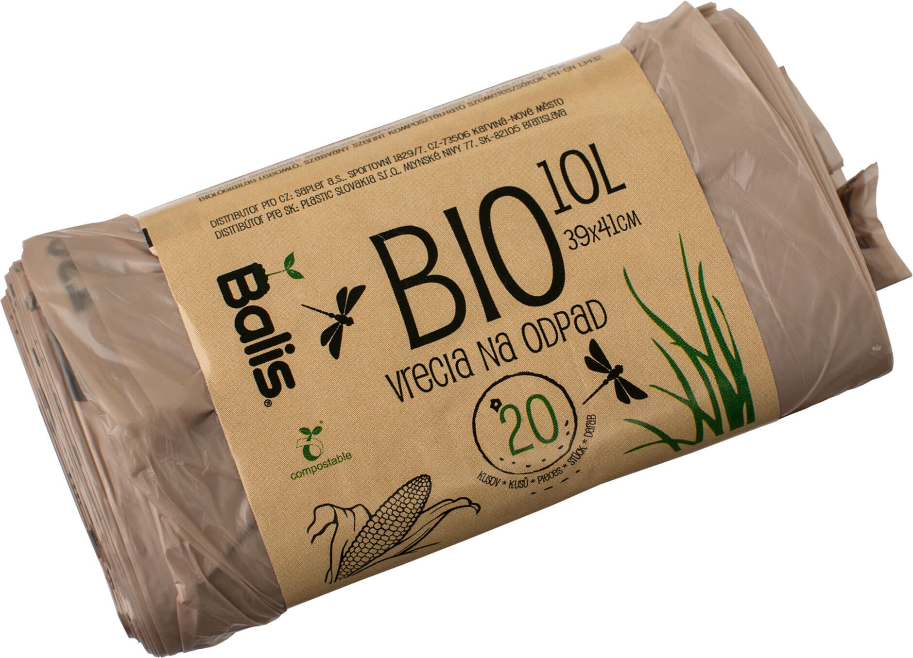 Vrecia na BIO odpad 10l, 20ks, 39x41cm