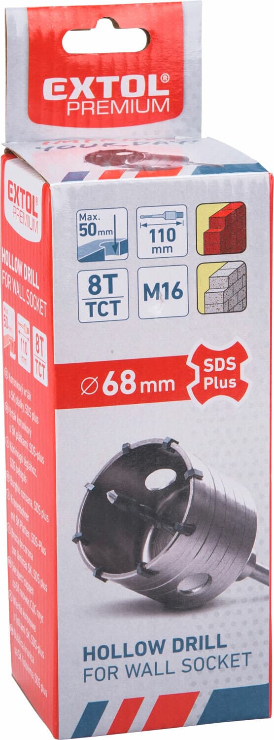 Vrták korunkový Ø68mm, SDS-plus, s SK plátkami – 4