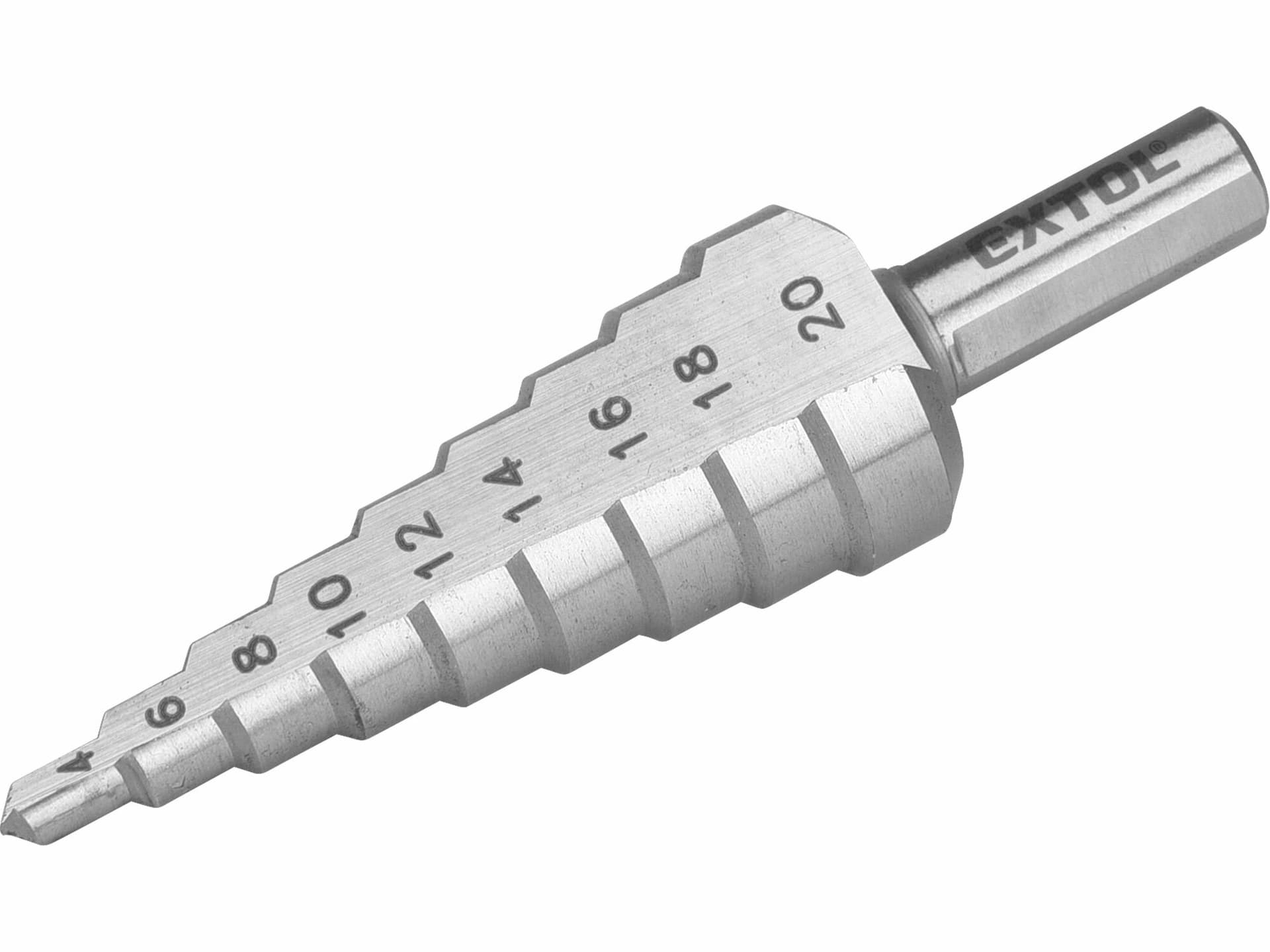 Vrták stupňovitý DIN 1412C, ø4-20mm / 2mm, 9 priemerov