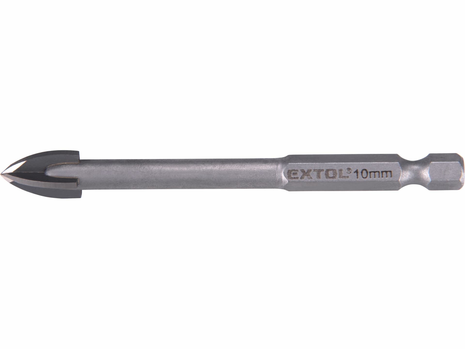 Vrták do skla a keramiky 10mm, šesťhranná 1/4" stopka