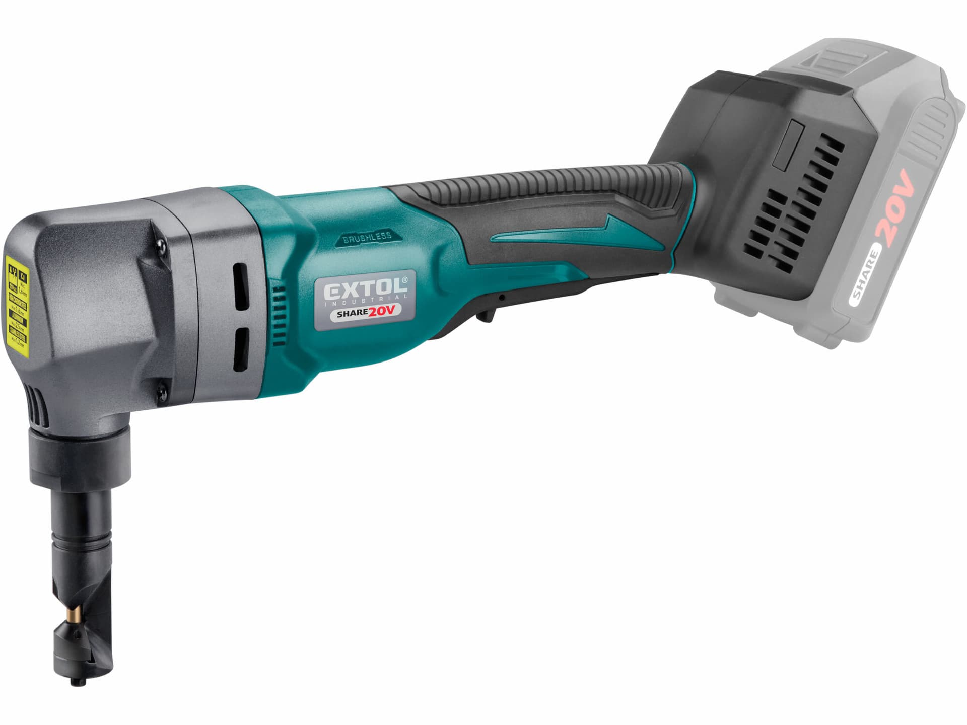 Nožnice na plech vystrihovacie aku Share20V, bez aku, max. 2,5mm, bezuhlíkový motor