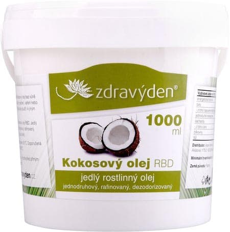 Kokosový olej RBD 1000ml, bez vône