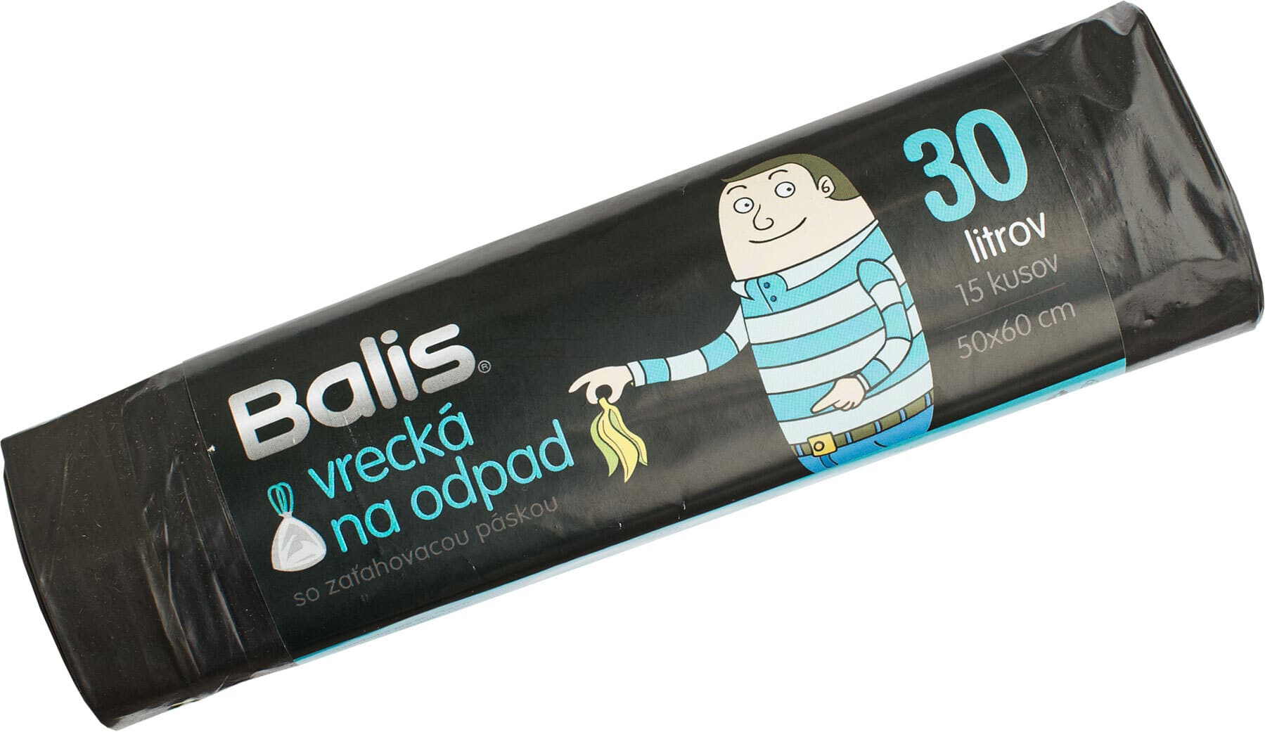 Vrecia na odpad zaťahovacie 30l, 15ks, 50x60cm