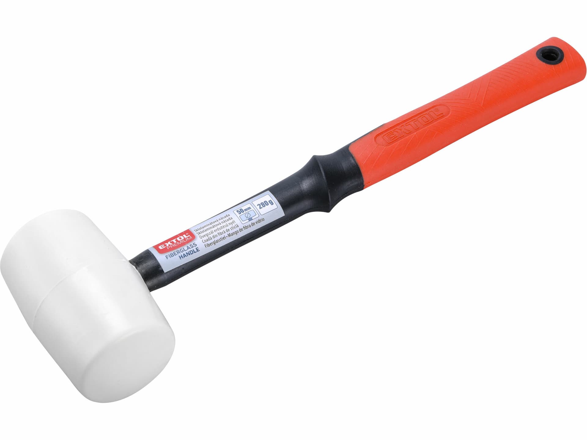 Kladivo gumené biele sklolaminátová násada, Ø50mm, 280g