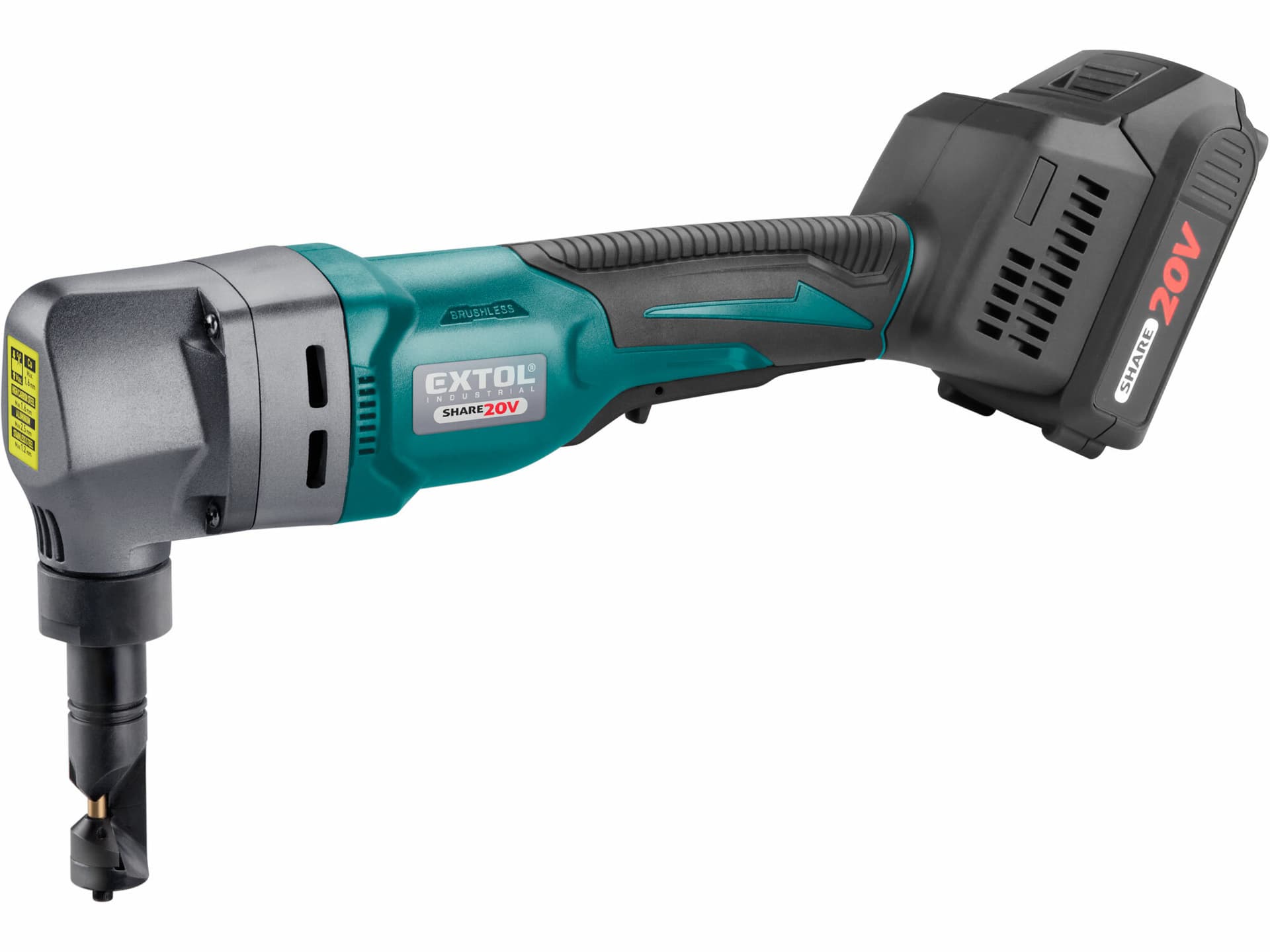 Nožnice na plech vystrihovacie aku Share20V, 1x 2Ah, max. 2,5mm, bezuhlíkový motor