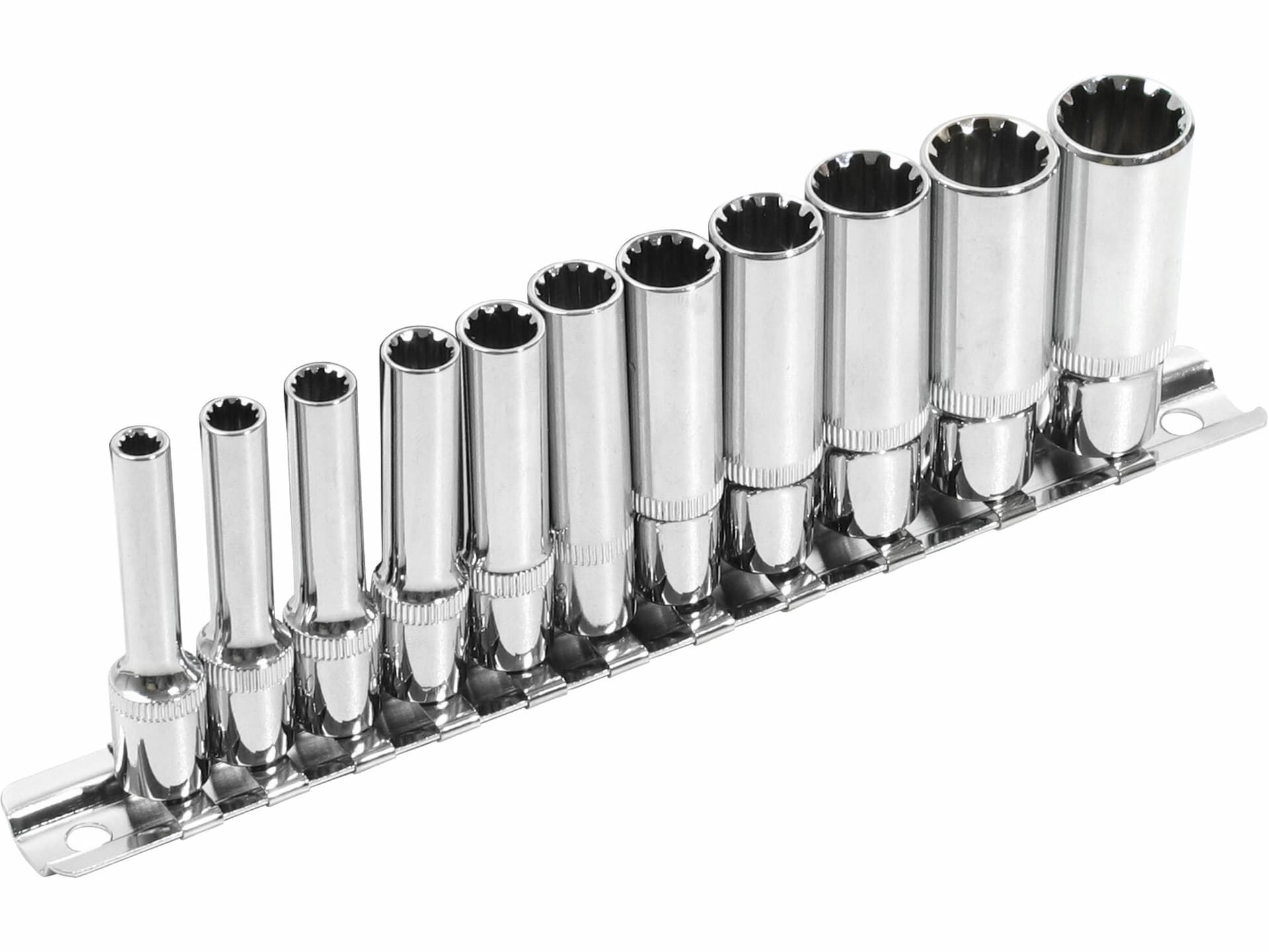 Kľúče nástrčné predĺžené MultiLock, 1/4'', 11ks, 4-13mm