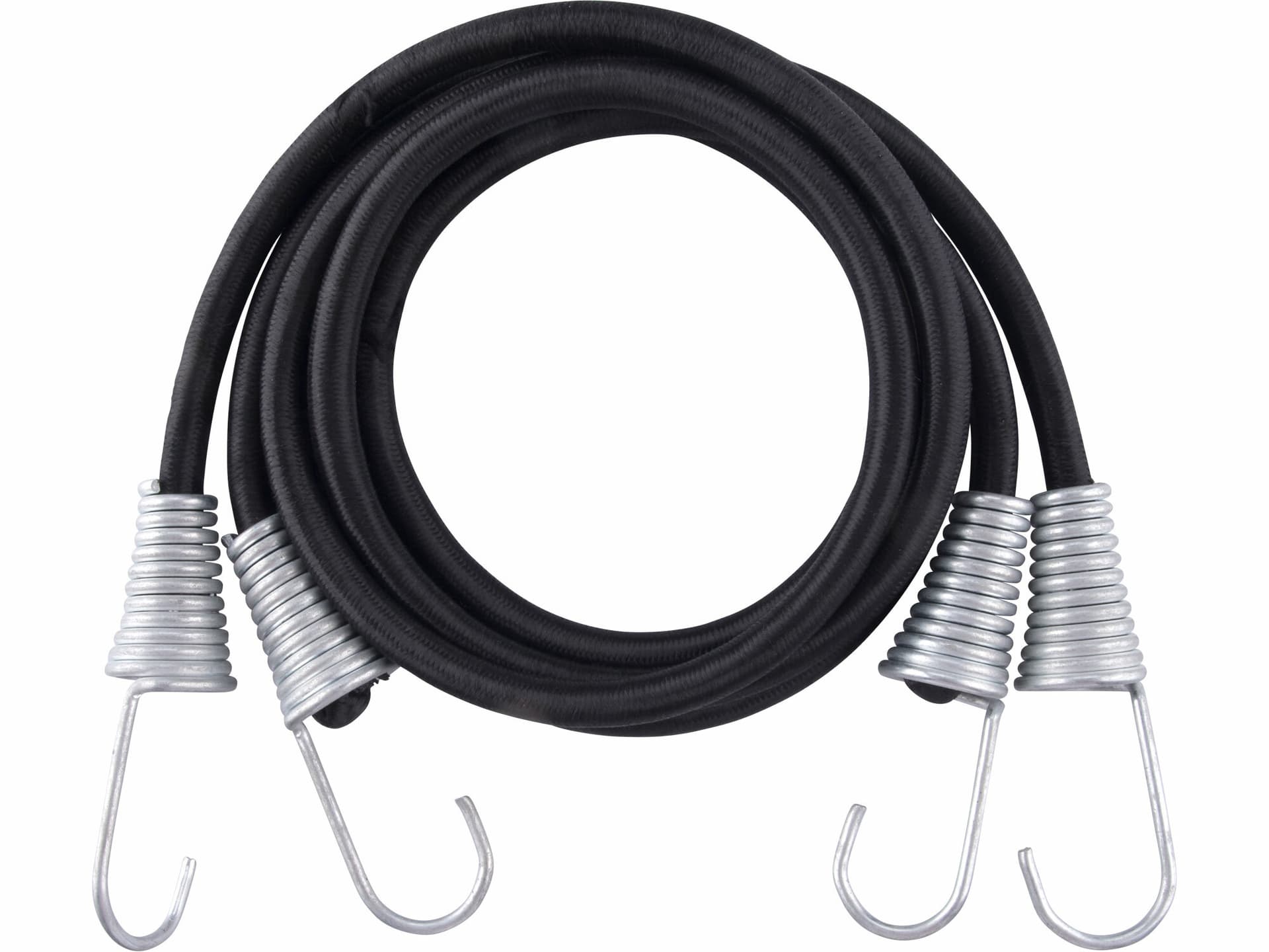 Popruhy elastické s hákmi, 2ks, 150cm x Ø12mm, pozinkované háky Ø4mm