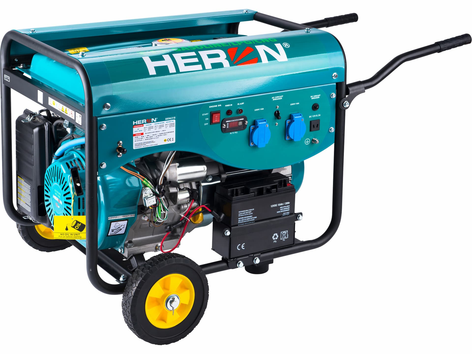 Elektrocentrála benzínová a plynová 1F, 5,5kW, elektrický štart