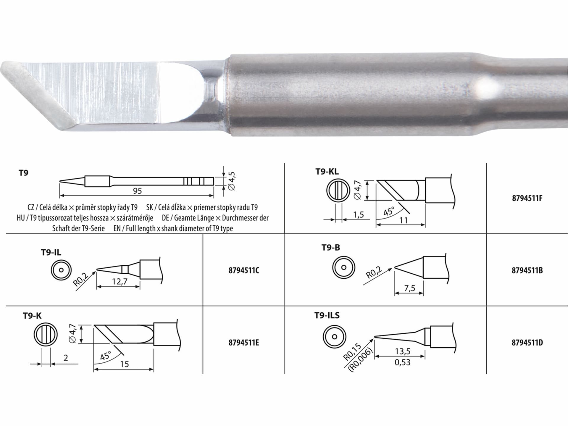 Hrot spájkovací T9-K pre 8794511