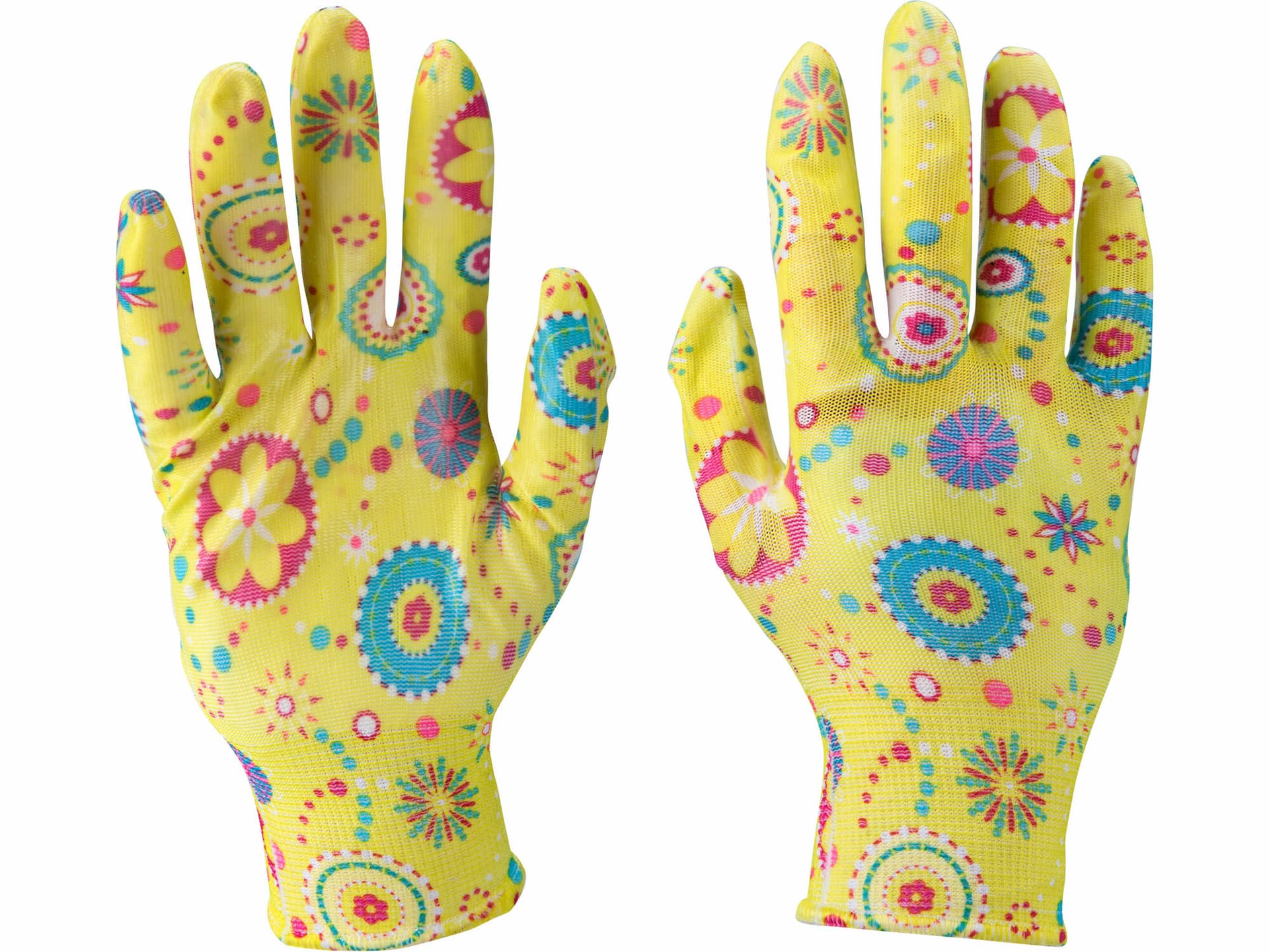 Rukavice záhradné nylónové máčané v nitrile, 9"