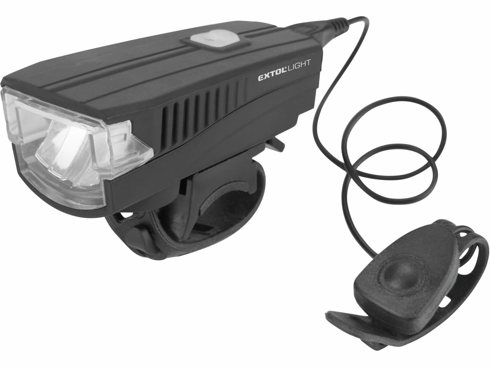 Svietidlo na bicykel, 350lm, 1,2Ah Li-Po, IPX4, microUSB nabíjanie, klaksón