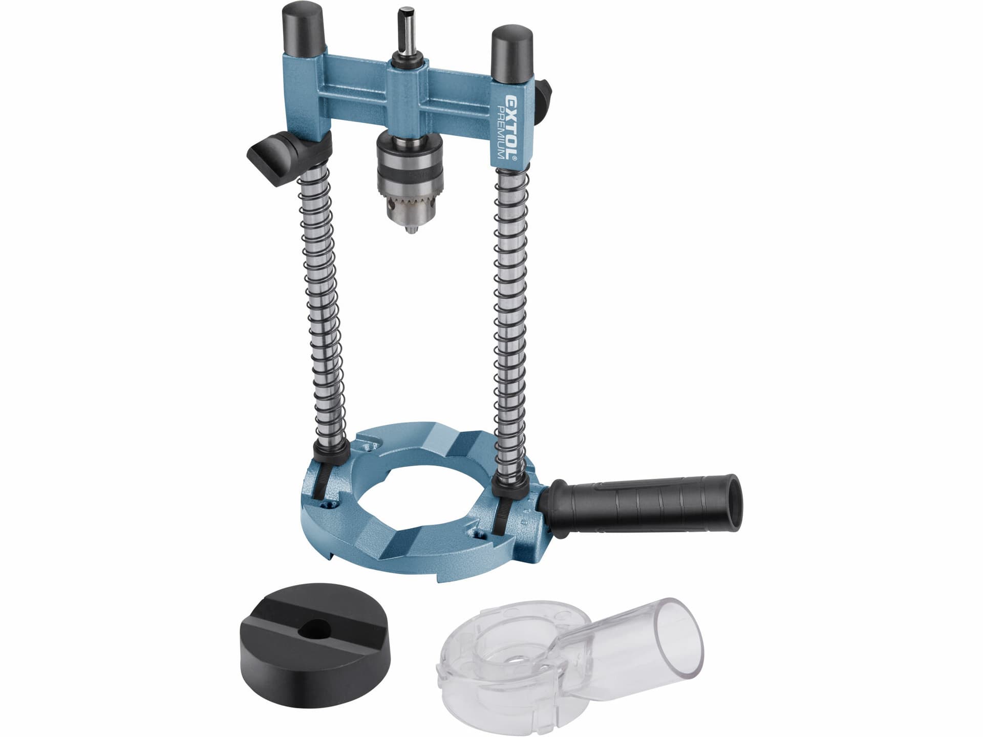 Stojan na vŕtačku viacúčelový so skľučovadlom, Ø1-10mm, pracovná výška 140mm
