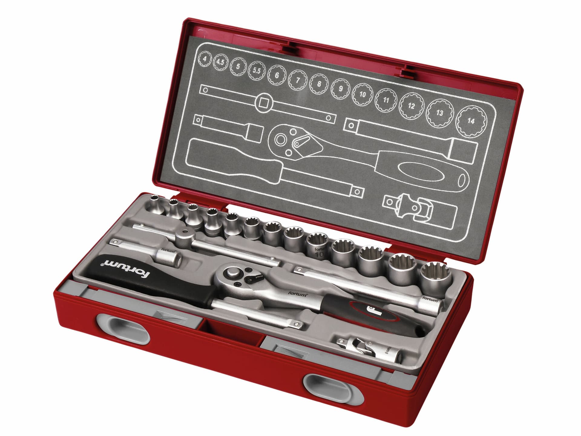 Sada nástrčných kľúčov Multi-lock, 1/4", 19ks