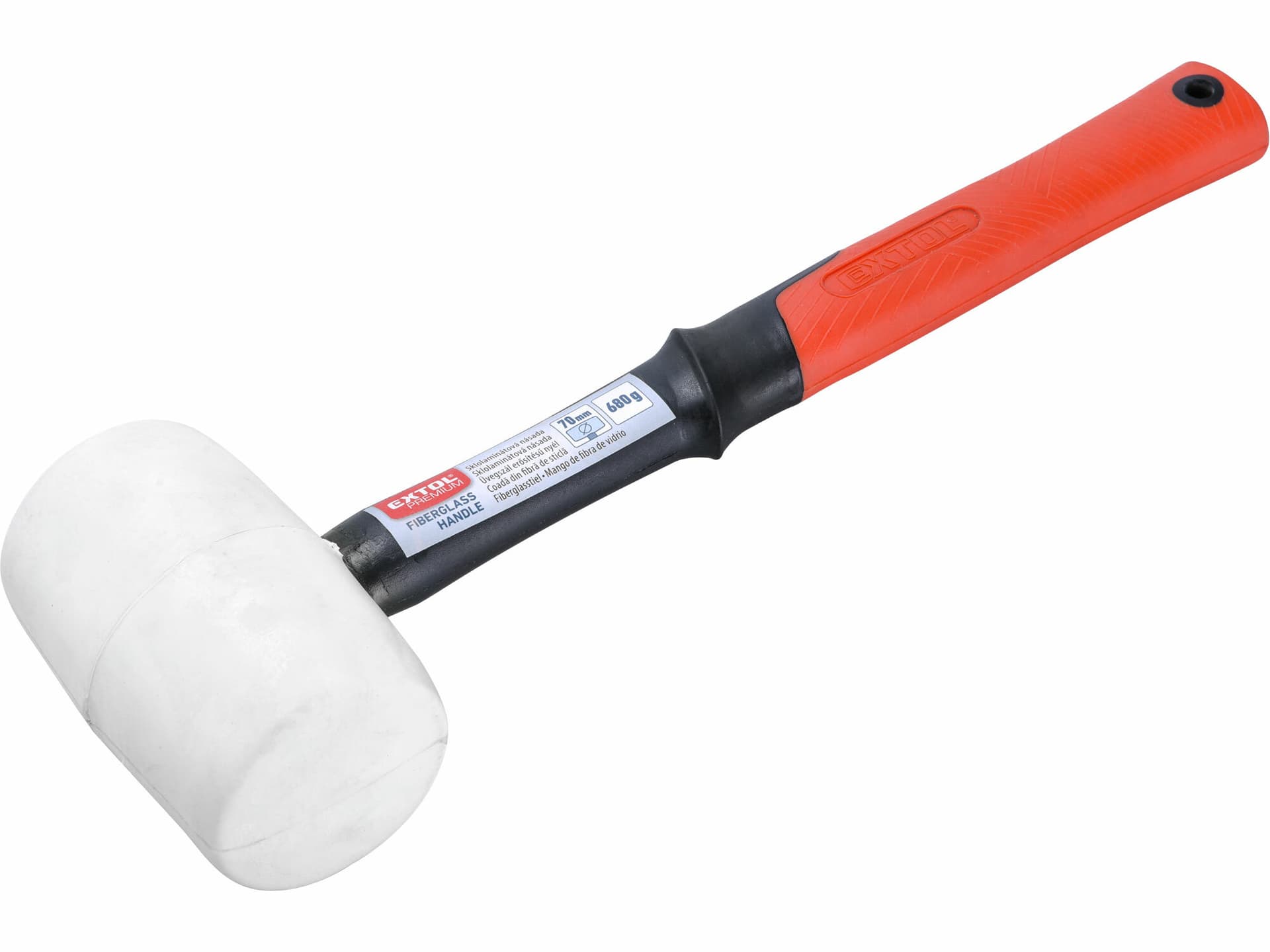 Kladivo gumené biele sklolaminátová násada, Ø70mm, 680g