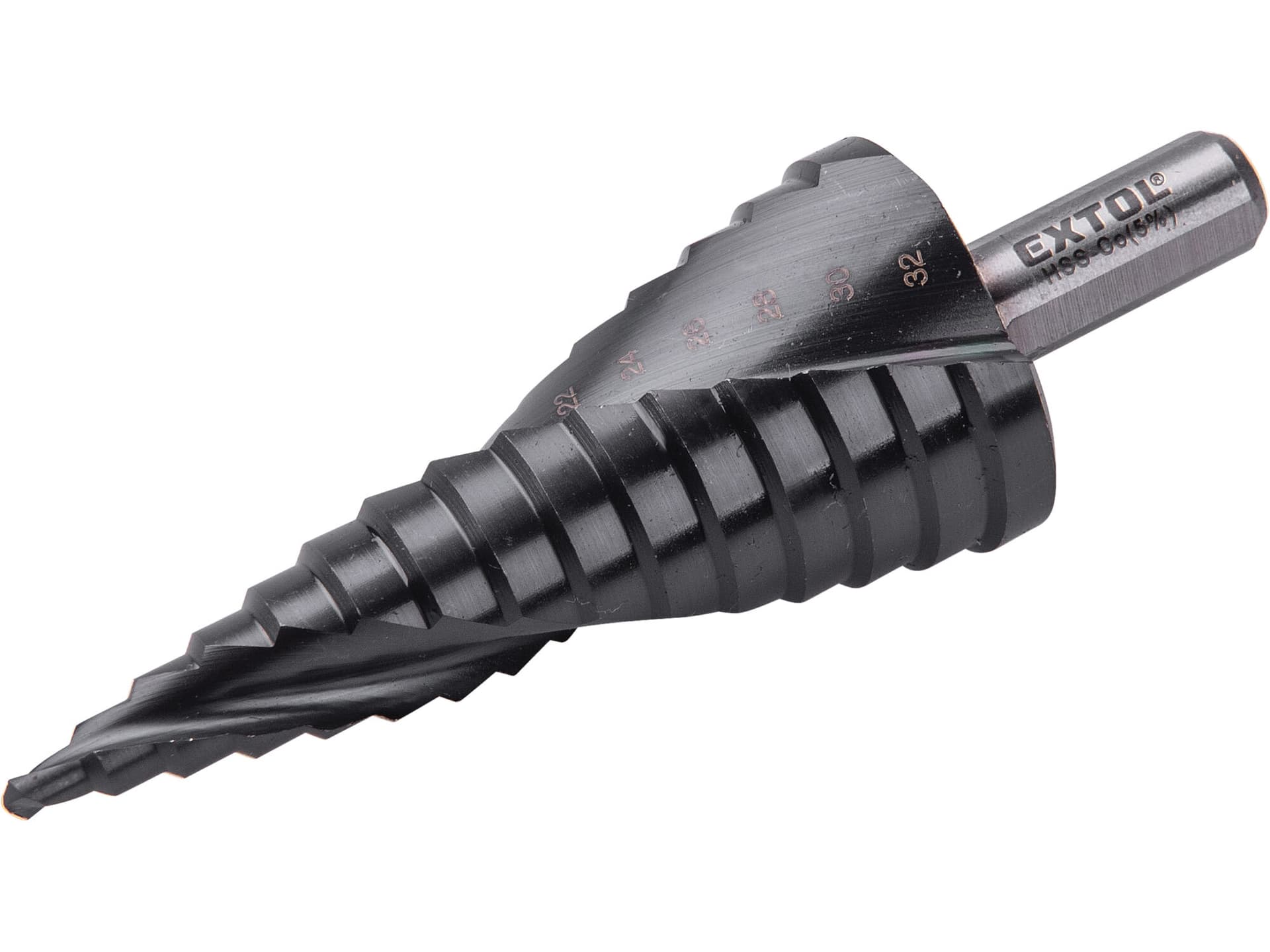 Vrták stupňovitý kobaltový, ø4-32mm / 2mm, 15 priemerov