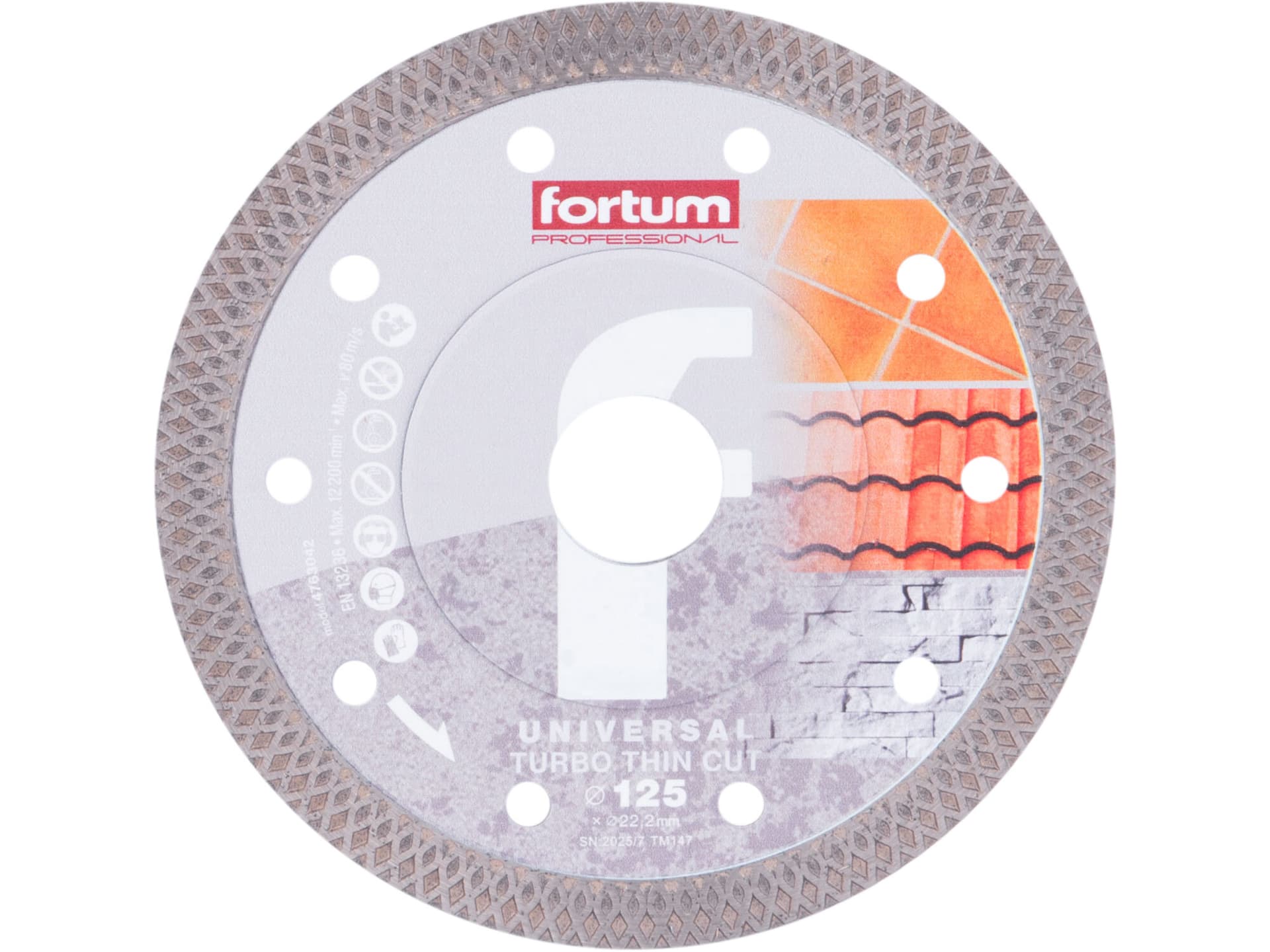 Kotúč rezný diamantový Turbo Thin Cut, ø125x1,2mm, diamant 10mm, suché a mokré rezanie