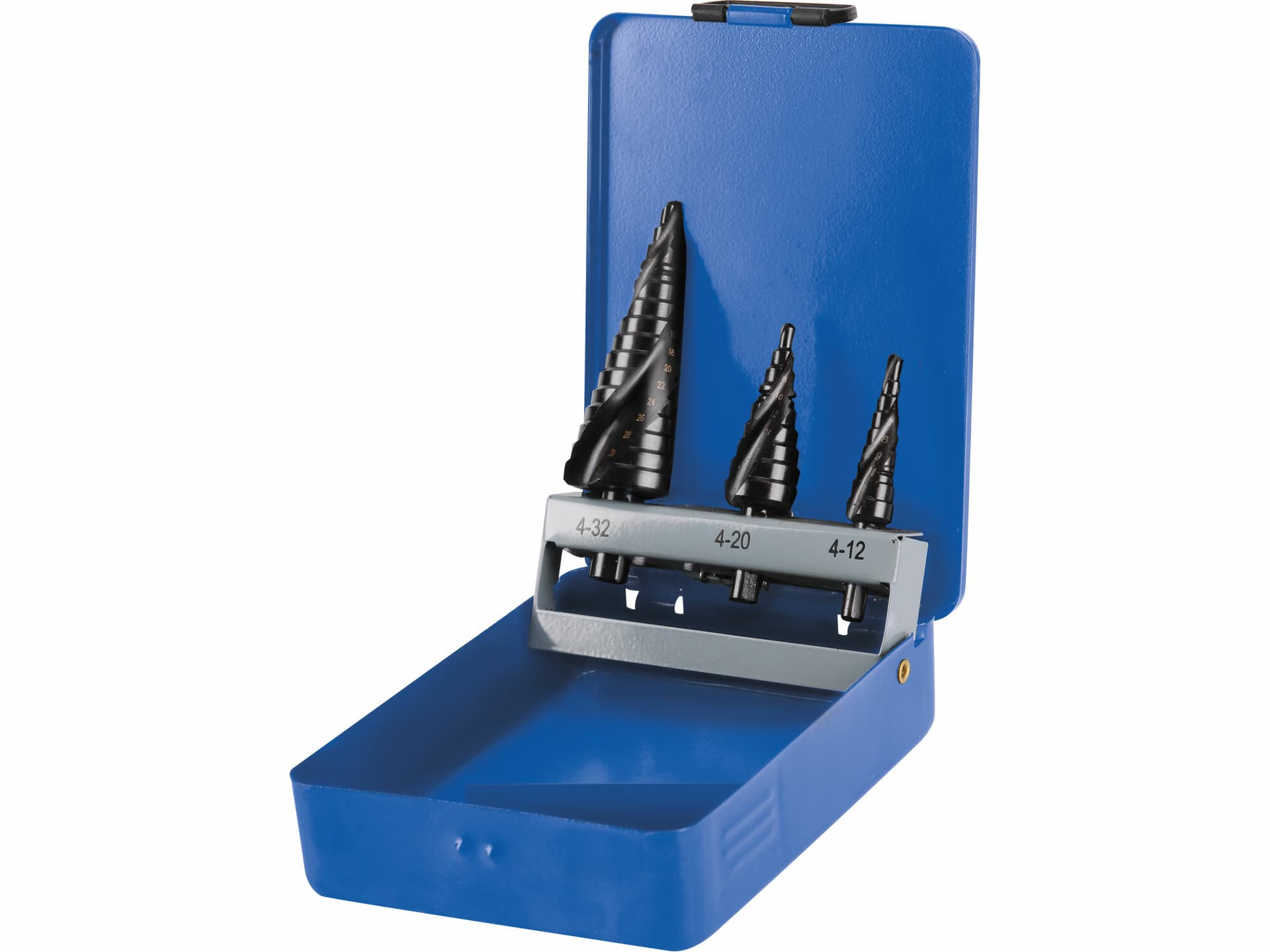 Vrtáky stupňovité, 3ks, ø4-12/1mm, ø4-20/2mm, ø4-32/2mm