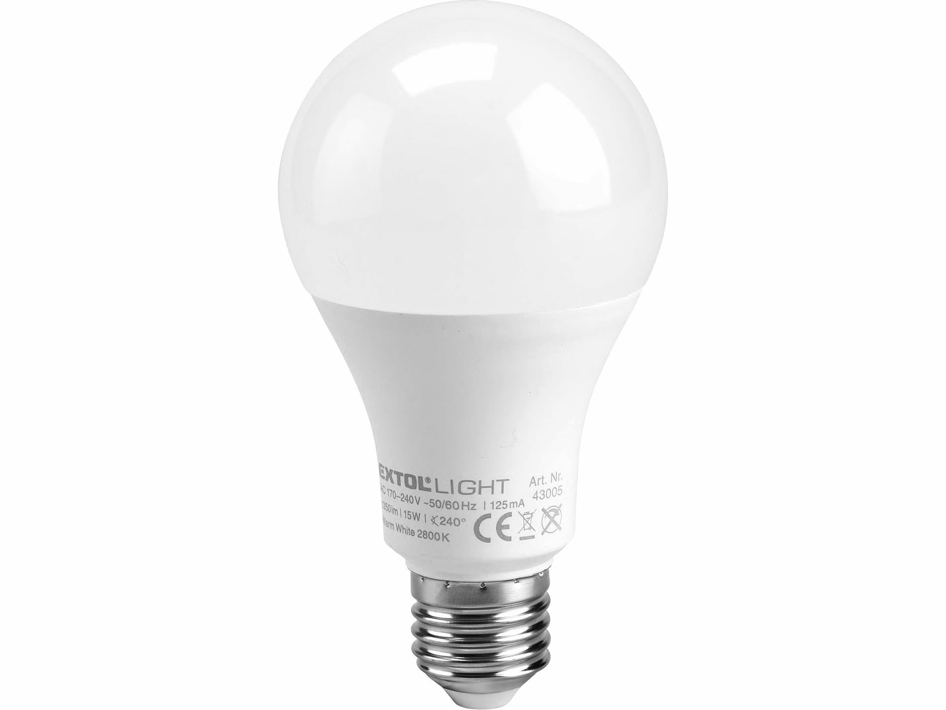 Žiarovka LED, 15W, 1350lm, E27, Ø60mm