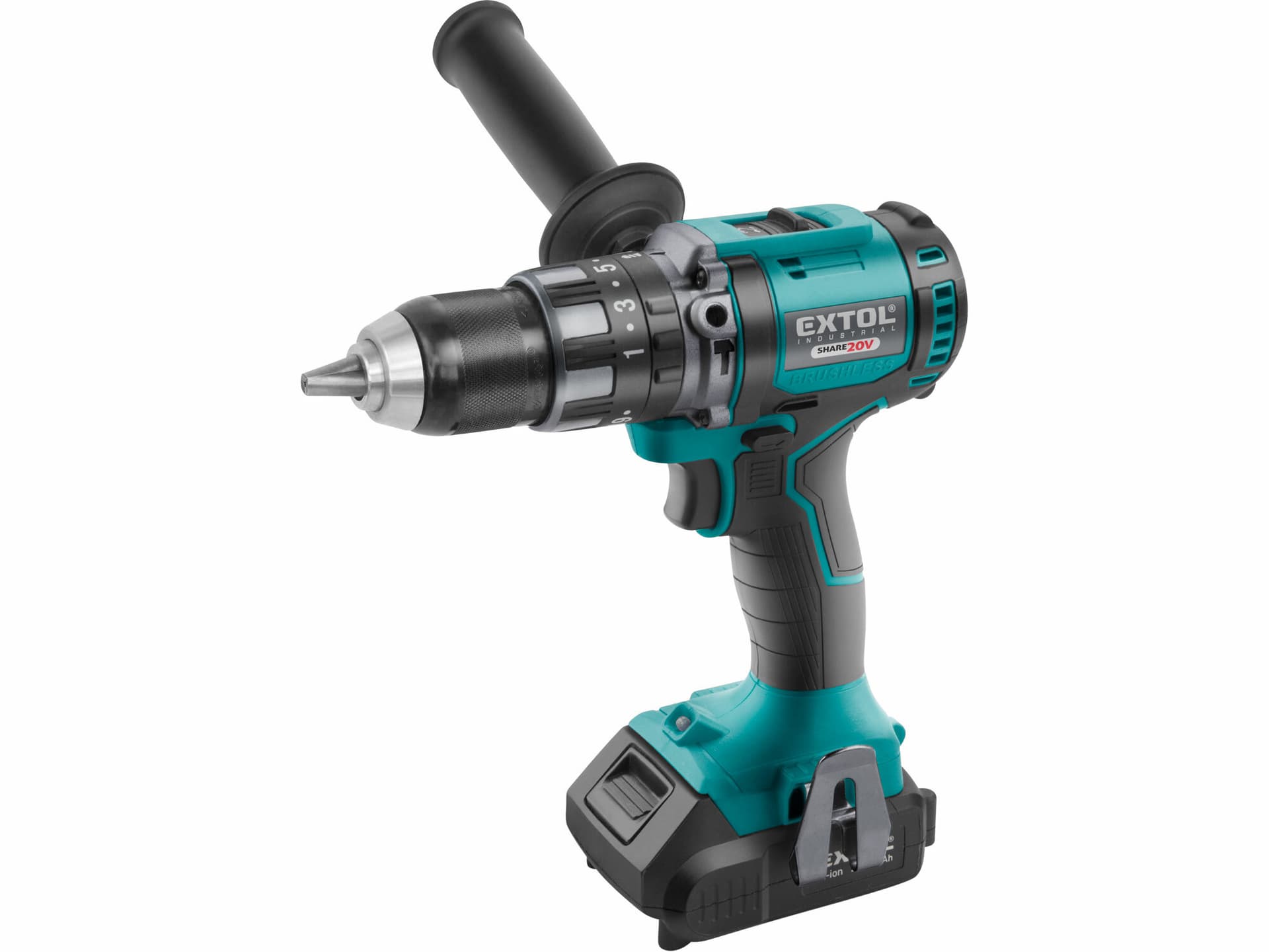 Vŕtačka s príklepom aku Share20V, 1x 2Ah, 80Nm, bezuhlíkový motor, kufor