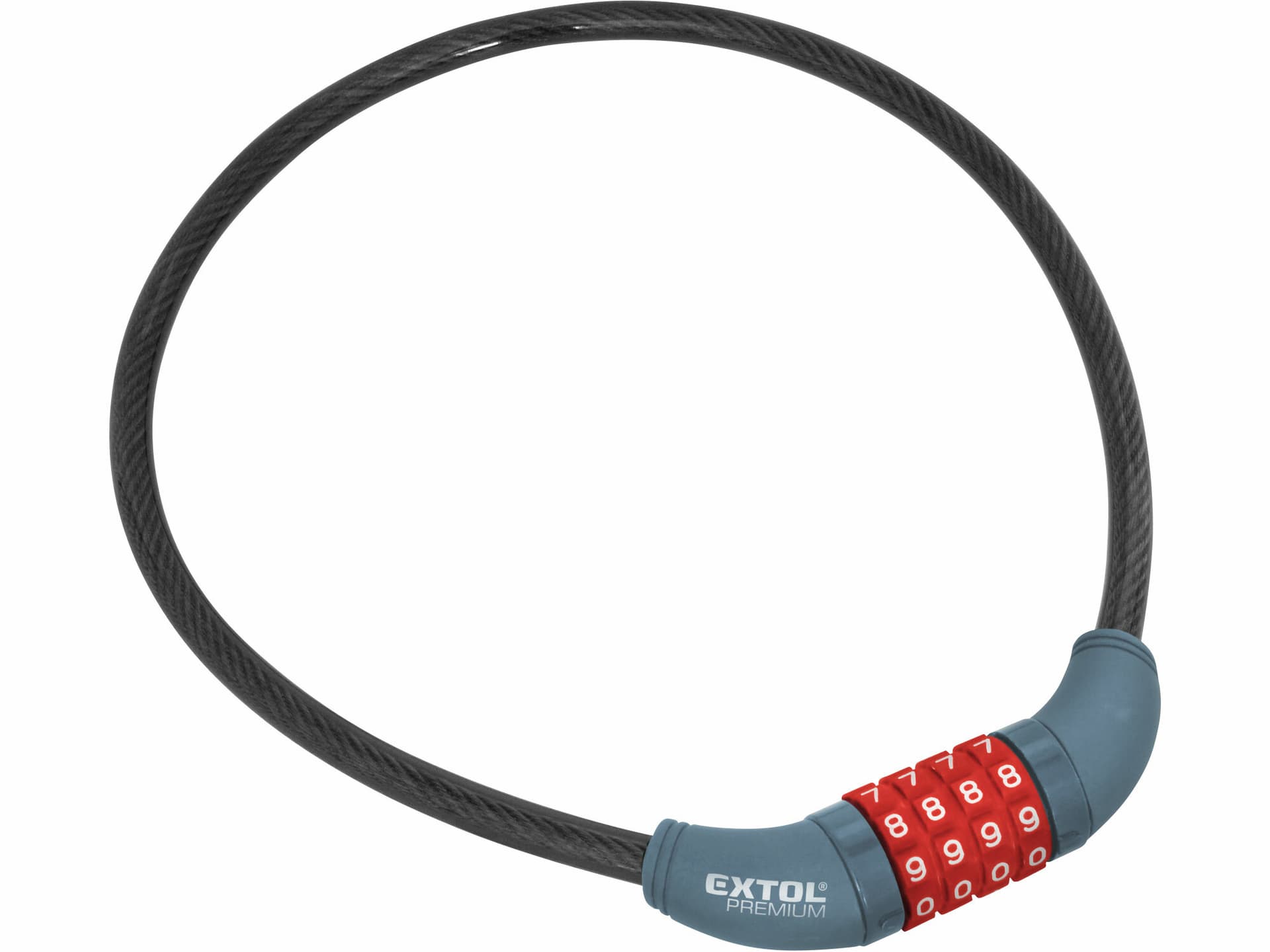 Zámok na bicykel číselný kód, Ø10mmx650mm, 4-miestny kód