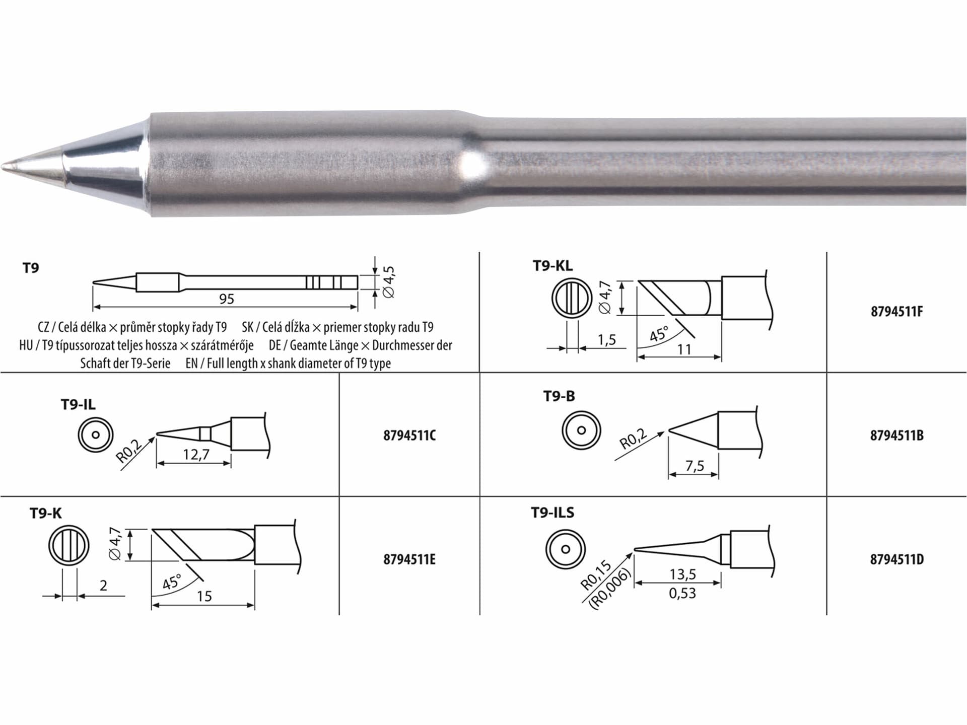 Hrot spájkovací T9-B pre 8794511