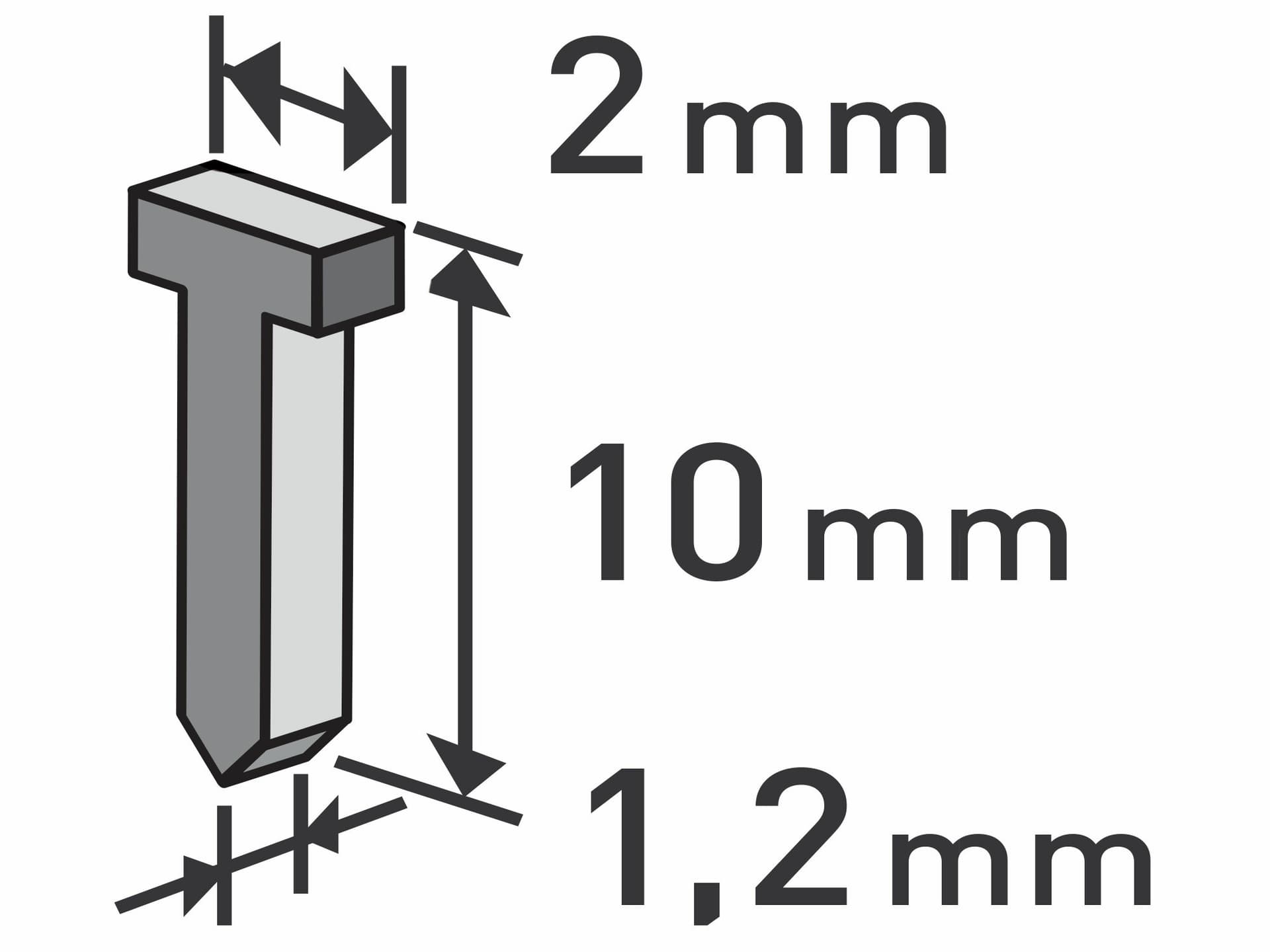 Klince do sponkovacej pištole 10x1,2mm, 1000ks