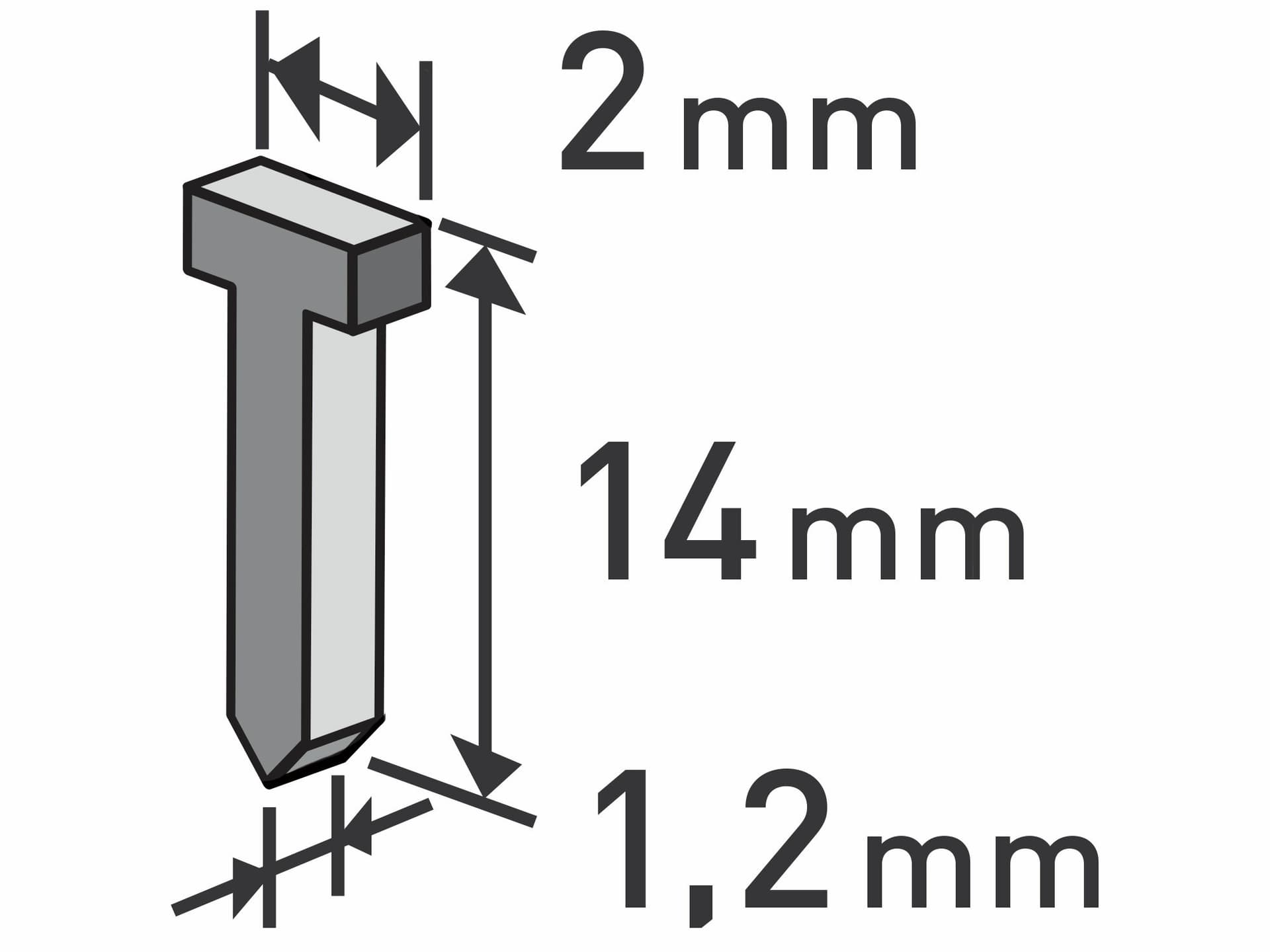 Klince do sponkovacej pištole 14x1,2mm, 1000ks
