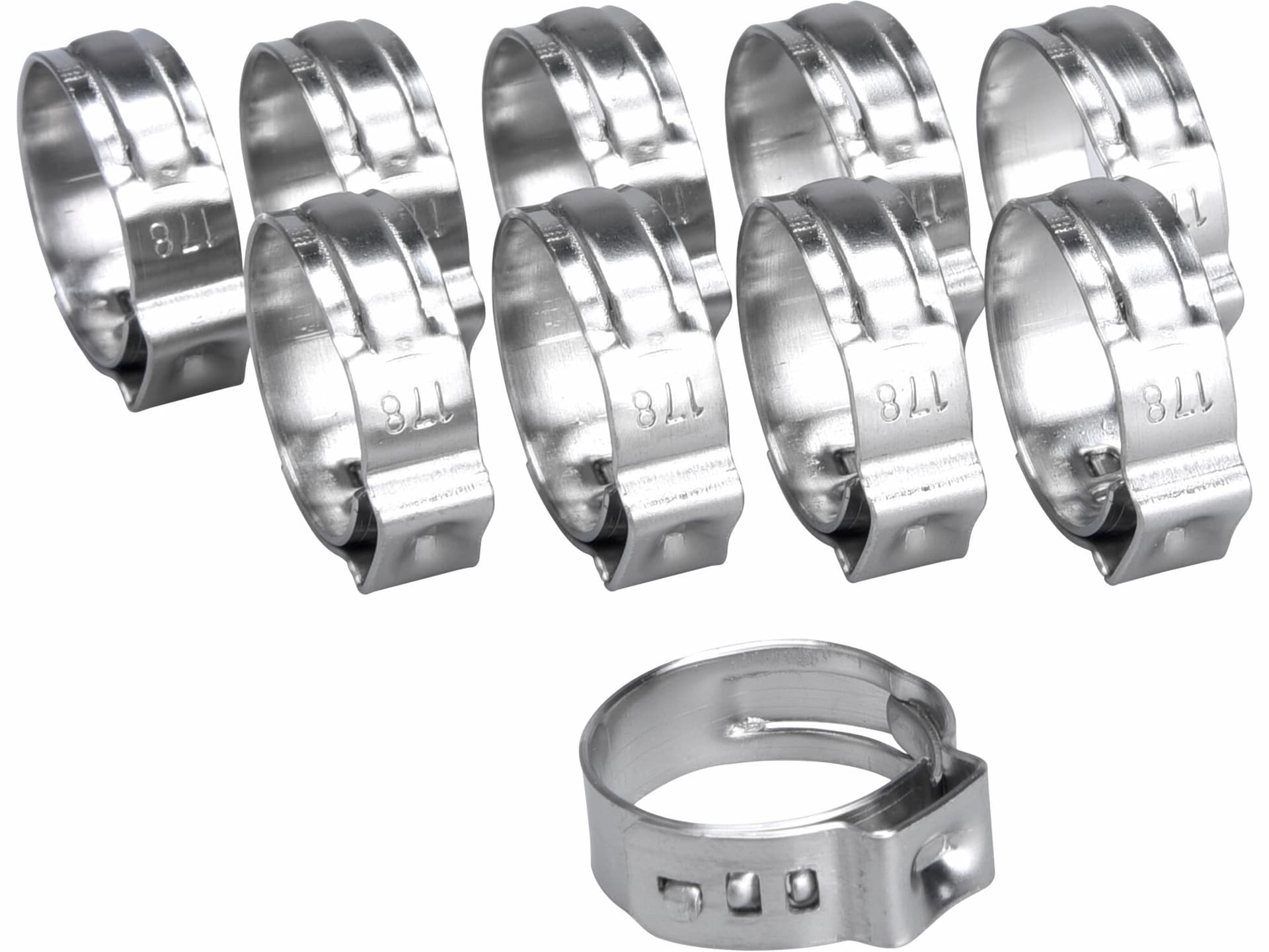 Spona na 3/8" pneumatickú hadicu, 10ks, Ø 14.6mm - 17.8mm