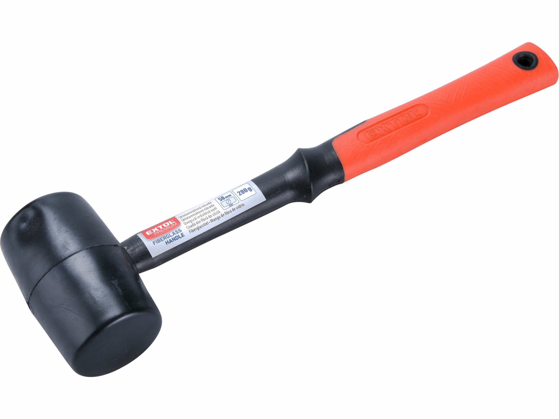 Kladivo gumené čierne sklolaminátová násada, Ø50mm, 280g