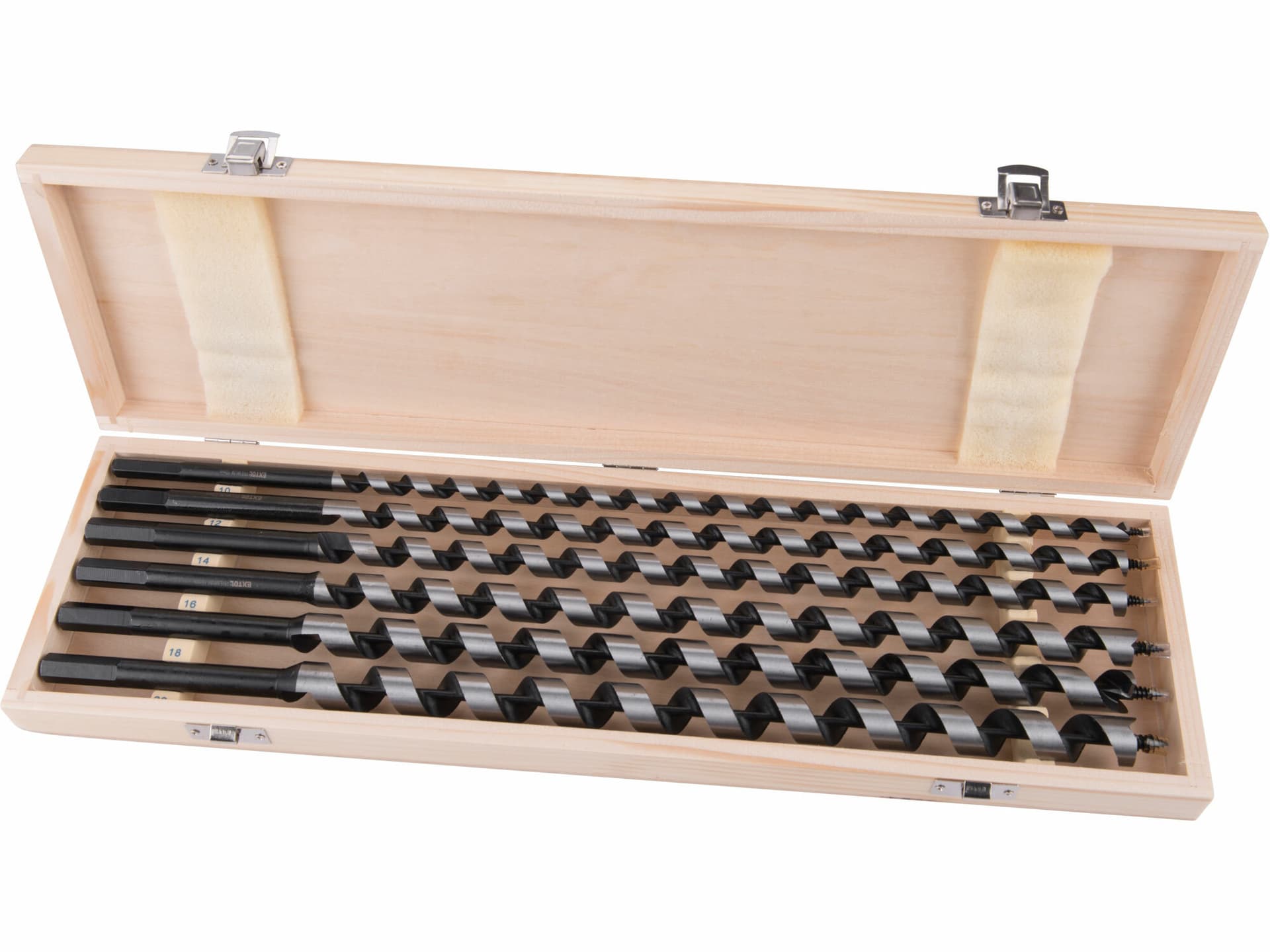 Vrtáky do dreva Ø10-20mm, dĺžka 460mm, sada 6ks, drevevné puzdro