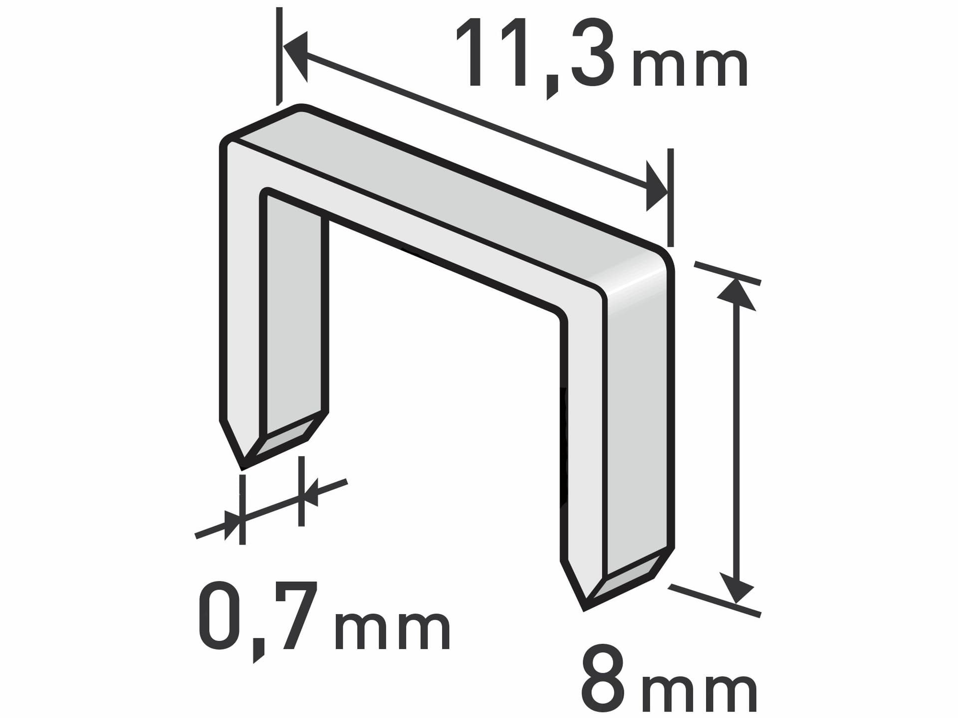 Spony 8mm, 11,3x0,7mm, balenie 1000ks