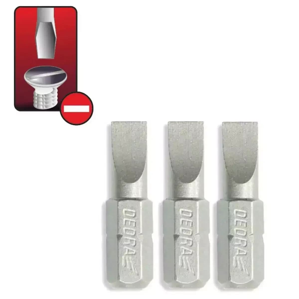 Skrutkové bity ploché SL 5.5x25mm, 3ks blister