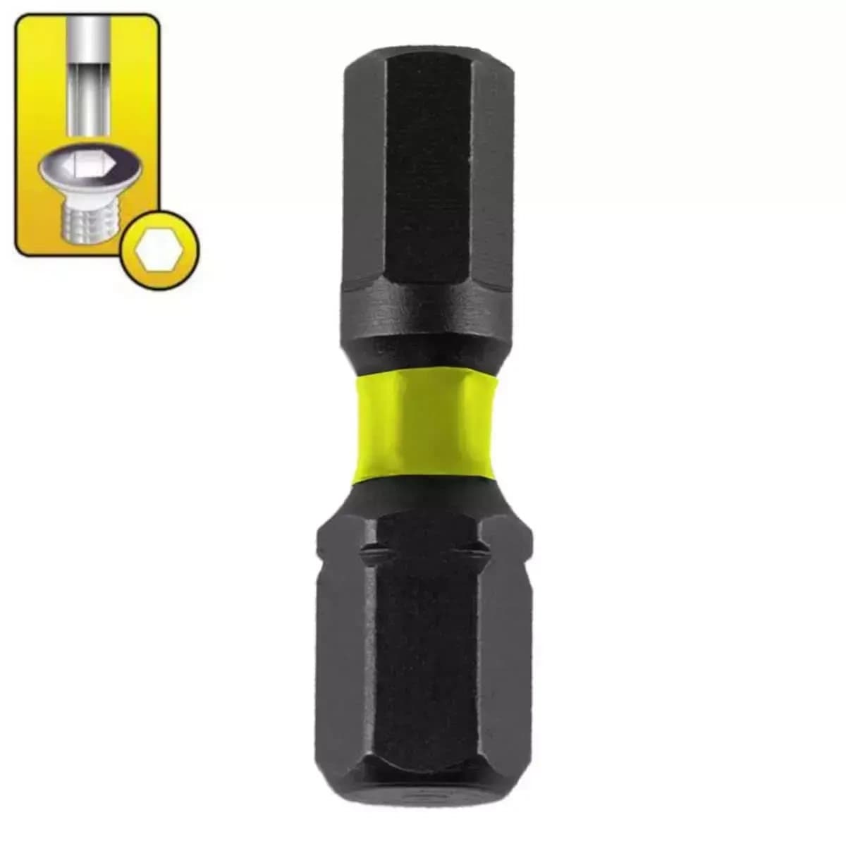 Príklepové skrutkové bity Hex H6x25mm,2 ks