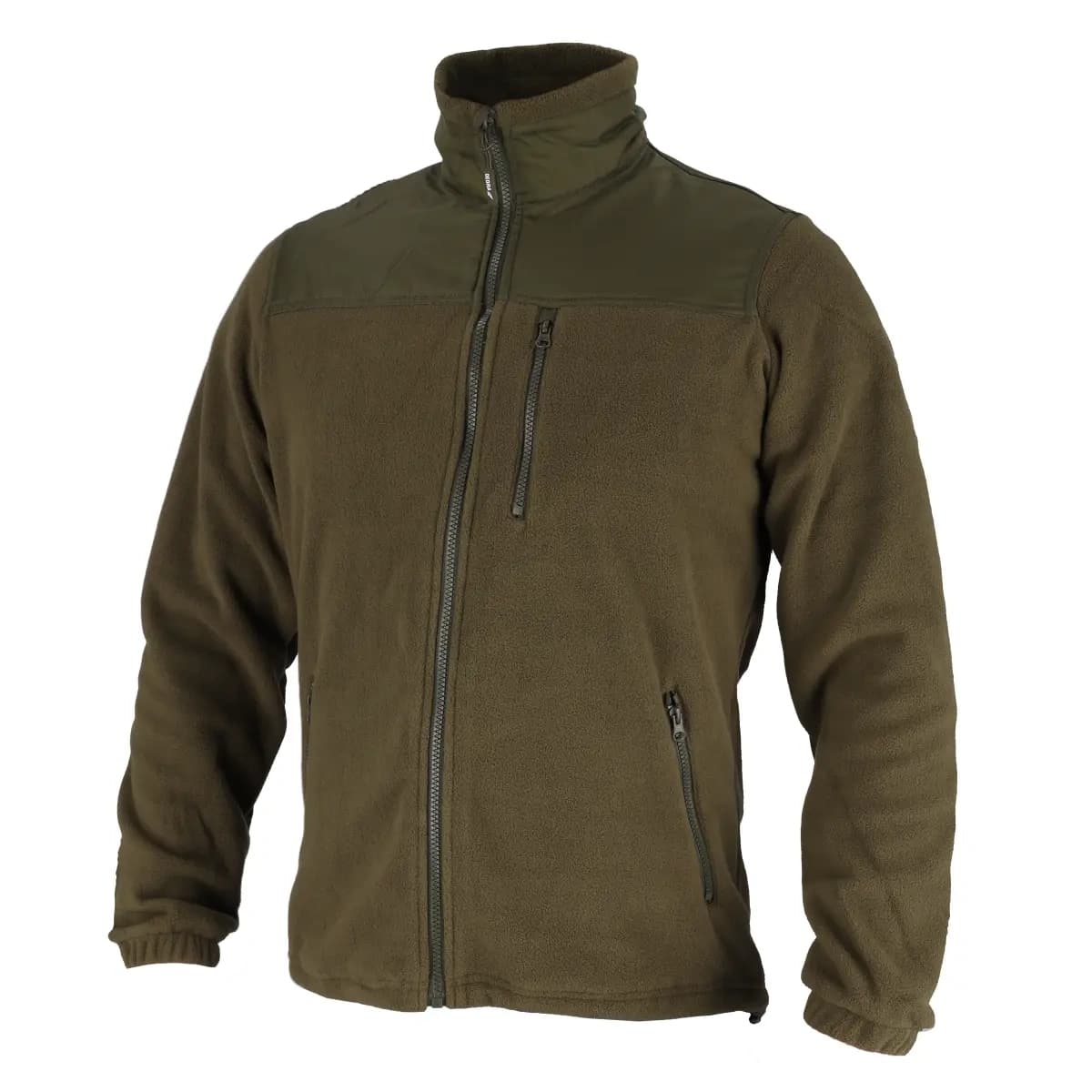 Flísová mikina s nášivkami,280g/m2, veľ.XXXL,vojenská zelená