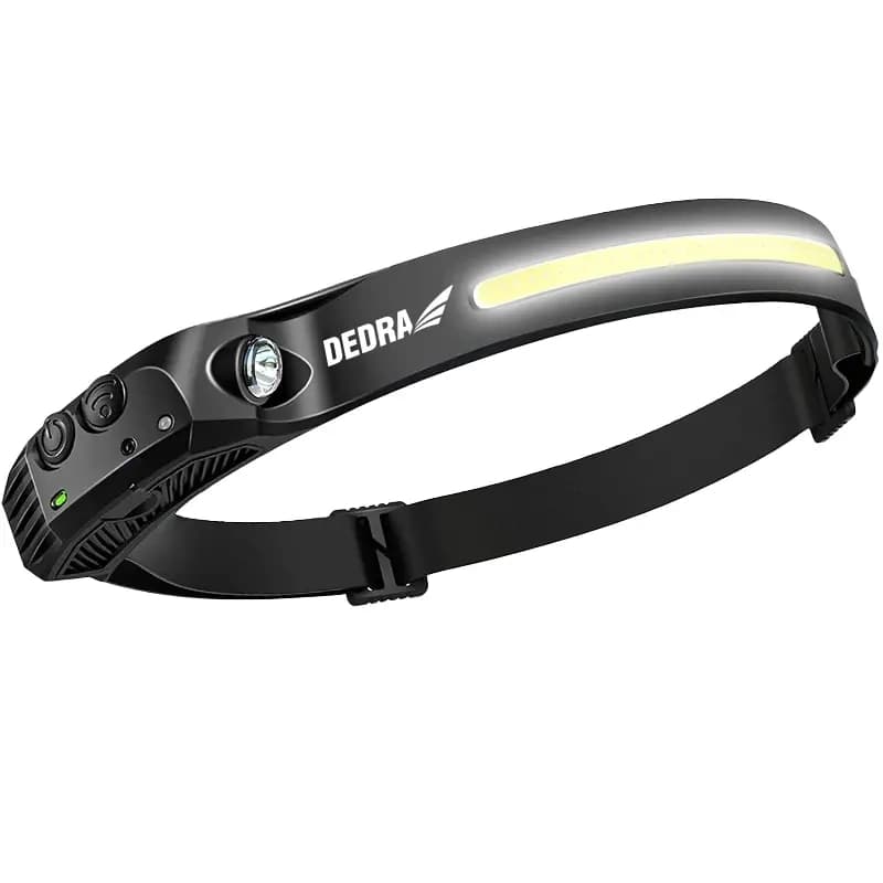 Čelová baterka - čelenka 300lm, reflektor 105lm, senzor pohybu, batéria 800mAh