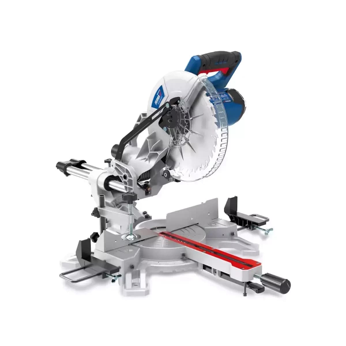 Pokosová píla s posuvom 1800W, kotúč 254mm, hliníková konštrukcia