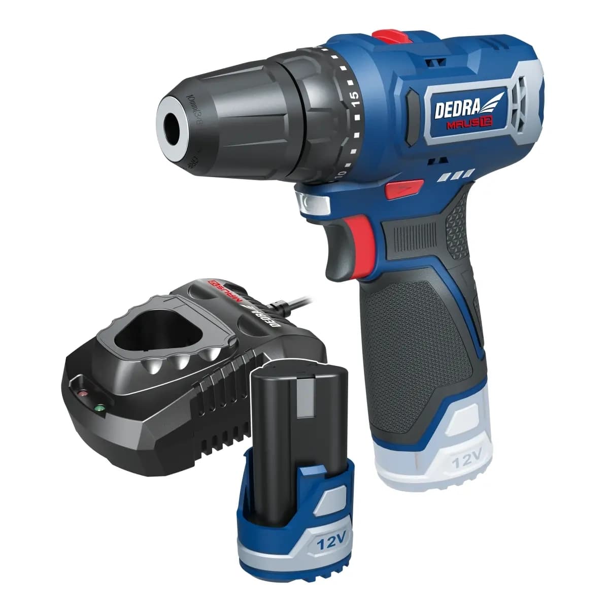 Sada 12V DED7330 vŕtačka-striekačka+DED7302 nabíjačka+DED7320 2,0Ah