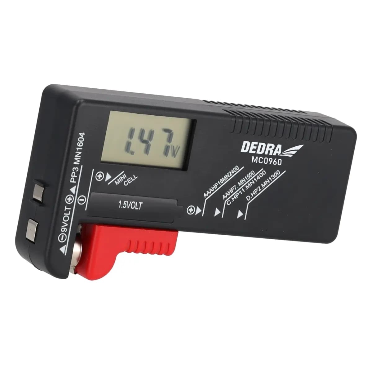 Tester batérií 1,5V, 9V